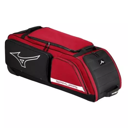 haru Mizuno Samurai Catcher's Wheel Duffle Bag - Red/Black